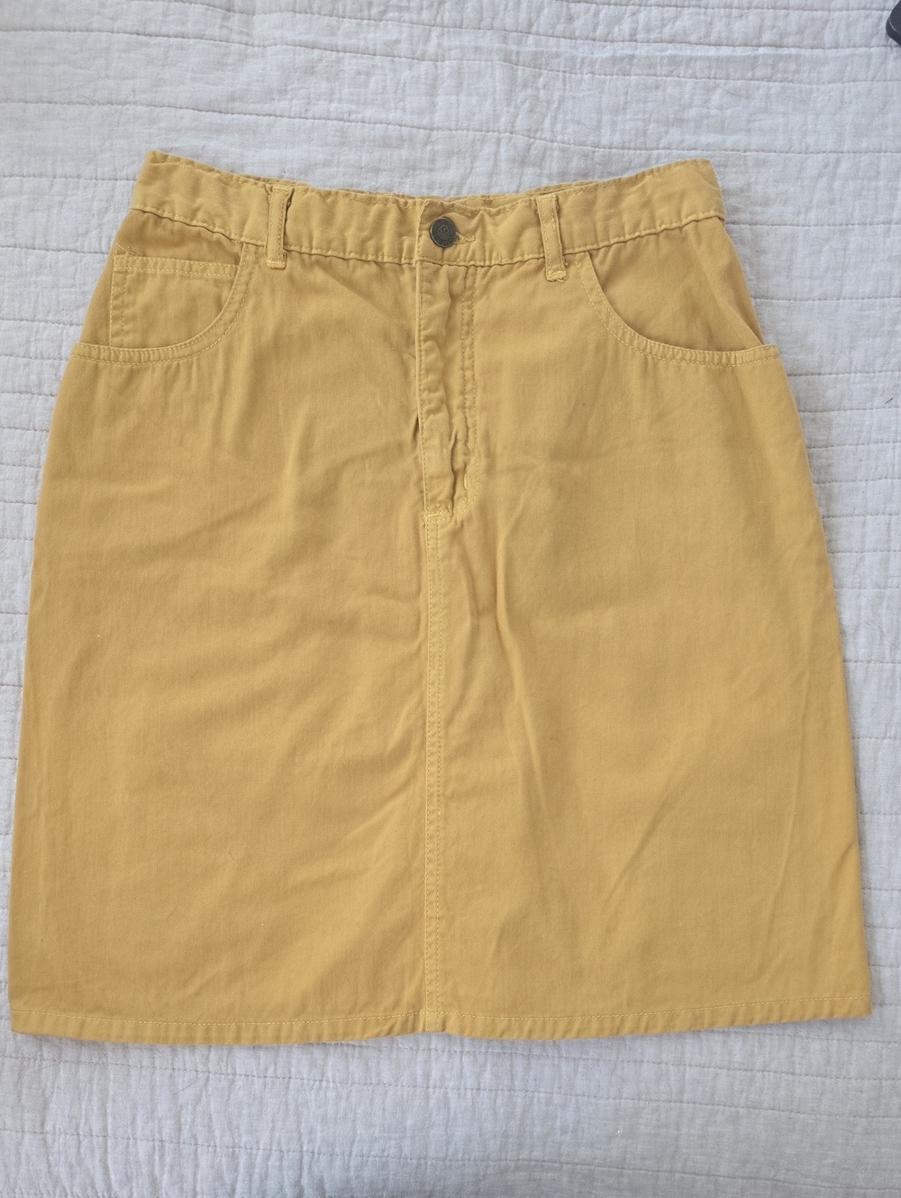Guess Yellow Cotton Mini Skirt